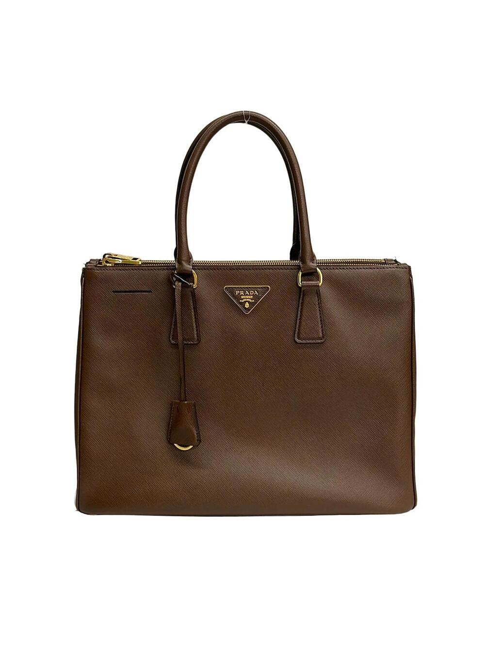 Prada Dark Brown Leather Handbag #372338P77B